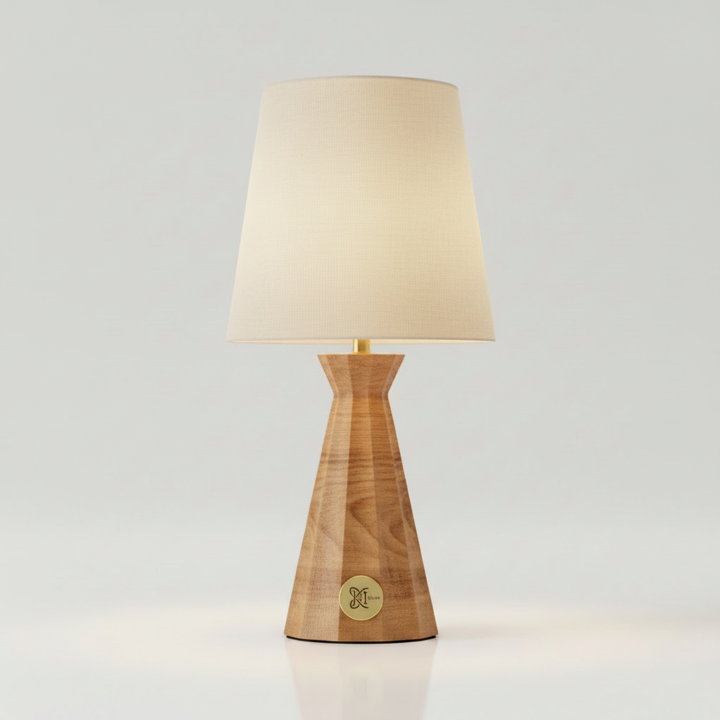 Sculpted Walnut Table Lamp
